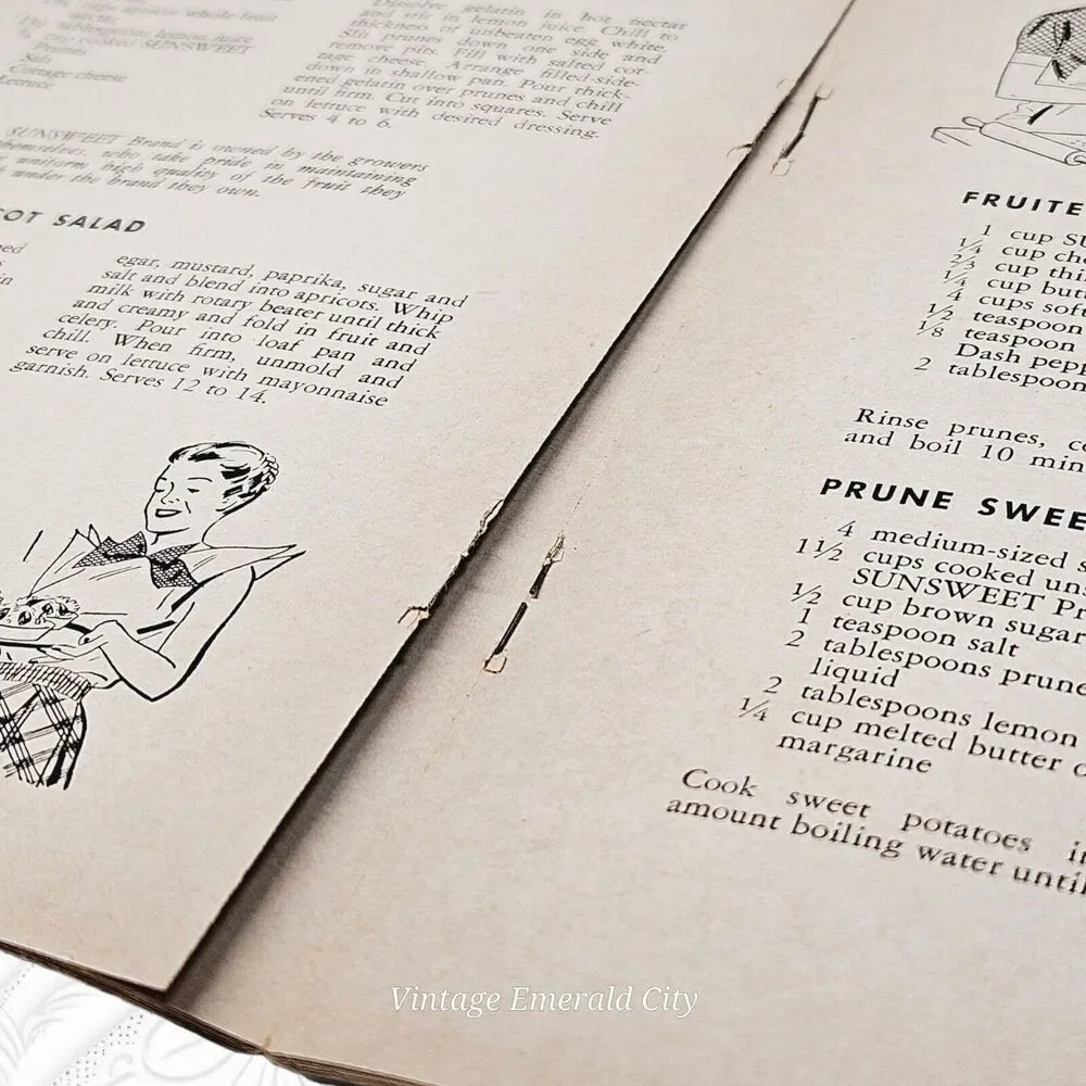 Vintage Sunsweet Recipe Cookbook 1950 Booklet Retro Recipes Health & Happiness